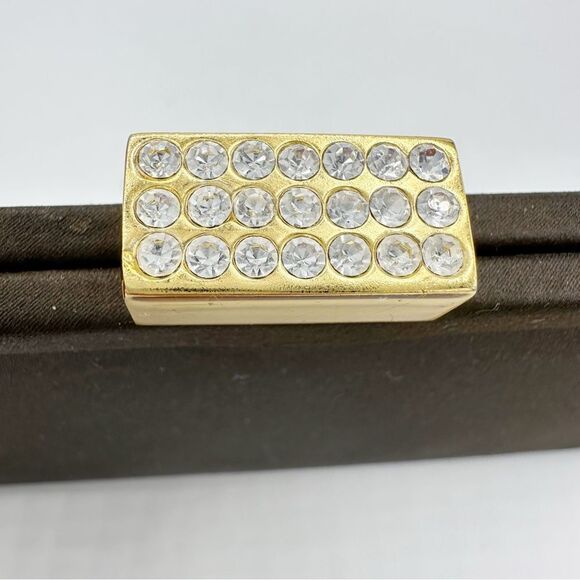 Vintage 1950’s Brown‎ Silky Convertible Evening Clutch Bag Gold Crystal Clasp - Picture 4 of 14